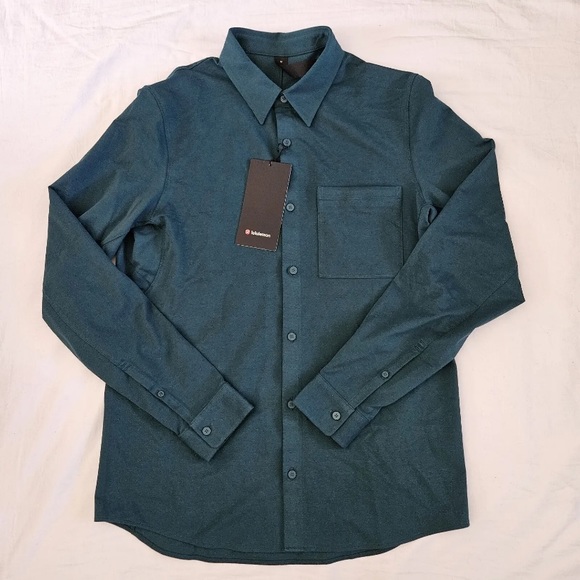 Lululemon Commission Long Sleeve Shirt SMTL Storm Teal Men's Size Medium - Picture 1 of 5
